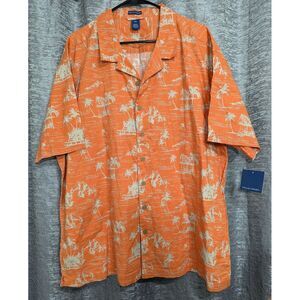 Falls Creek NWT Orange/Tan Tropical Short‎ Sleeve Mens 2xl